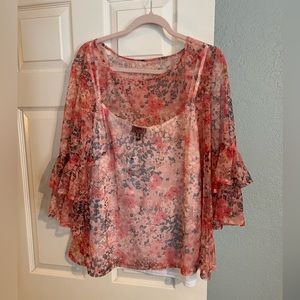Long Tall Sally top with ruffled sleeves